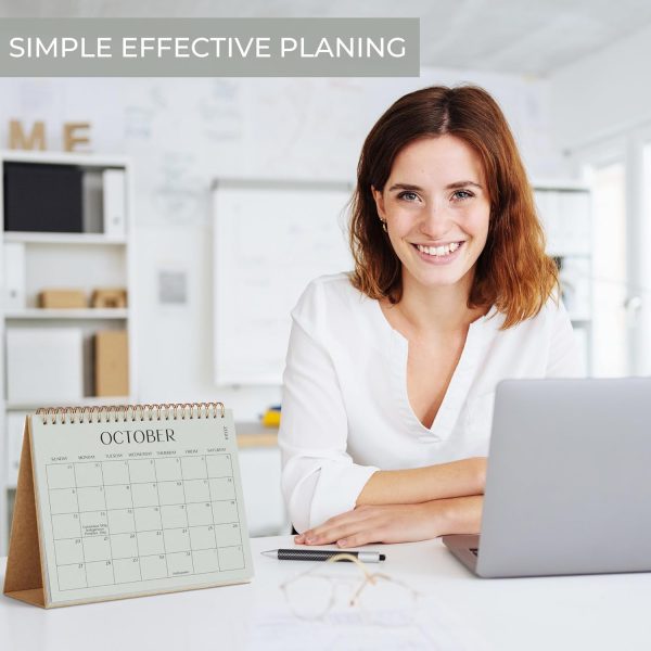 Aesthetic Desk Calendar 2024-2025 - Runs from August 2024 until June 2026 - Beautiful Small Flip Desktop Calendar for Easy Organizing - Image 2