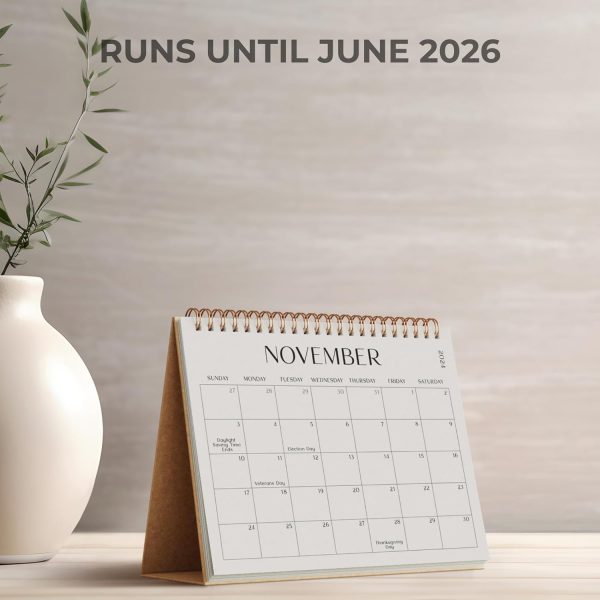 Aesthetic Desk Calendar 2024-2025 - Runs from August 2024 until June 2026 - Beautiful Small Flip Desktop Calendar for Easy Organizing - Image 3