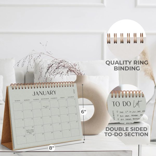 Aesthetic Desk Calendar 2024-2025 - Runs from August 2024 until June 2026 - Beautiful Small Flip Desktop Calendar for Easy Organizing - Image 5