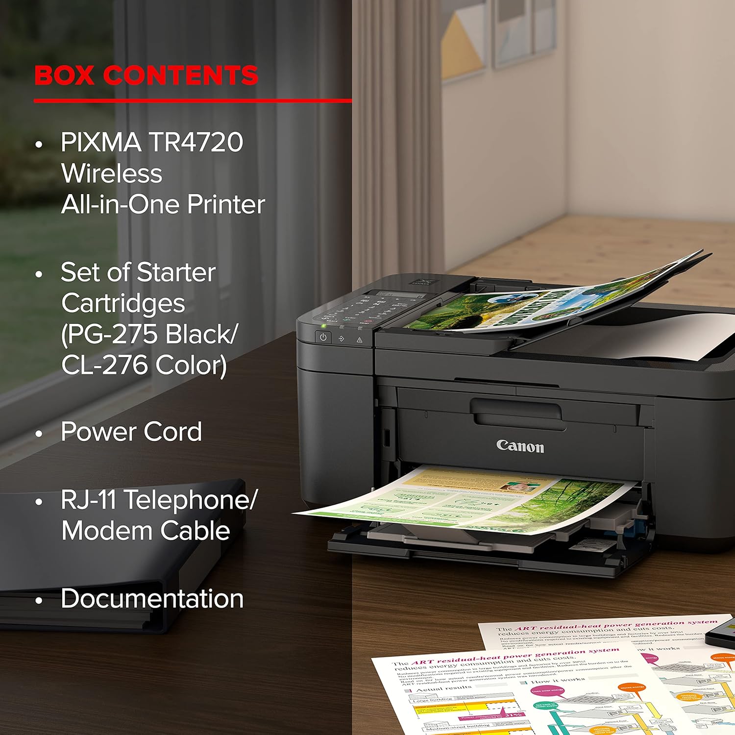 Canon PIXMA TR4720 All-in-One Wireless Printer, Home Use with Auto Document Feeder, Mobile Printing and Built-in Fax, Black - Image 7