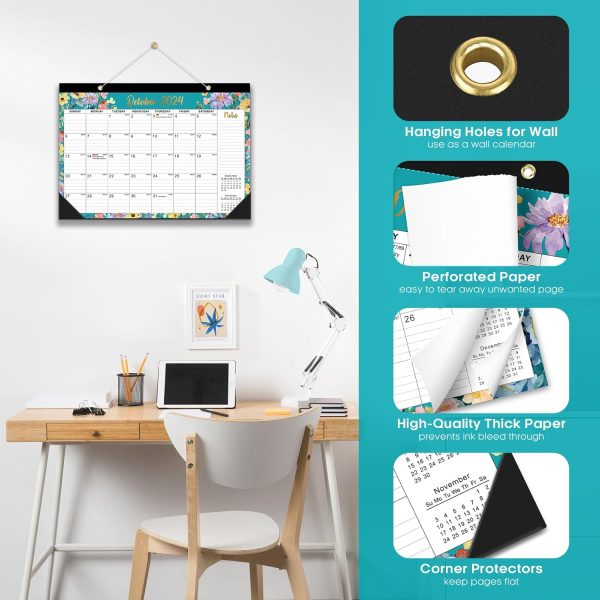Desk Calendar 2025, 21 Months Calendar Runs from October 2024 to June 2026 - Large 17" x 12" Desktop/Wall Monthly Calendar for Home School, or Office - 2025 New Edition - Image 3
