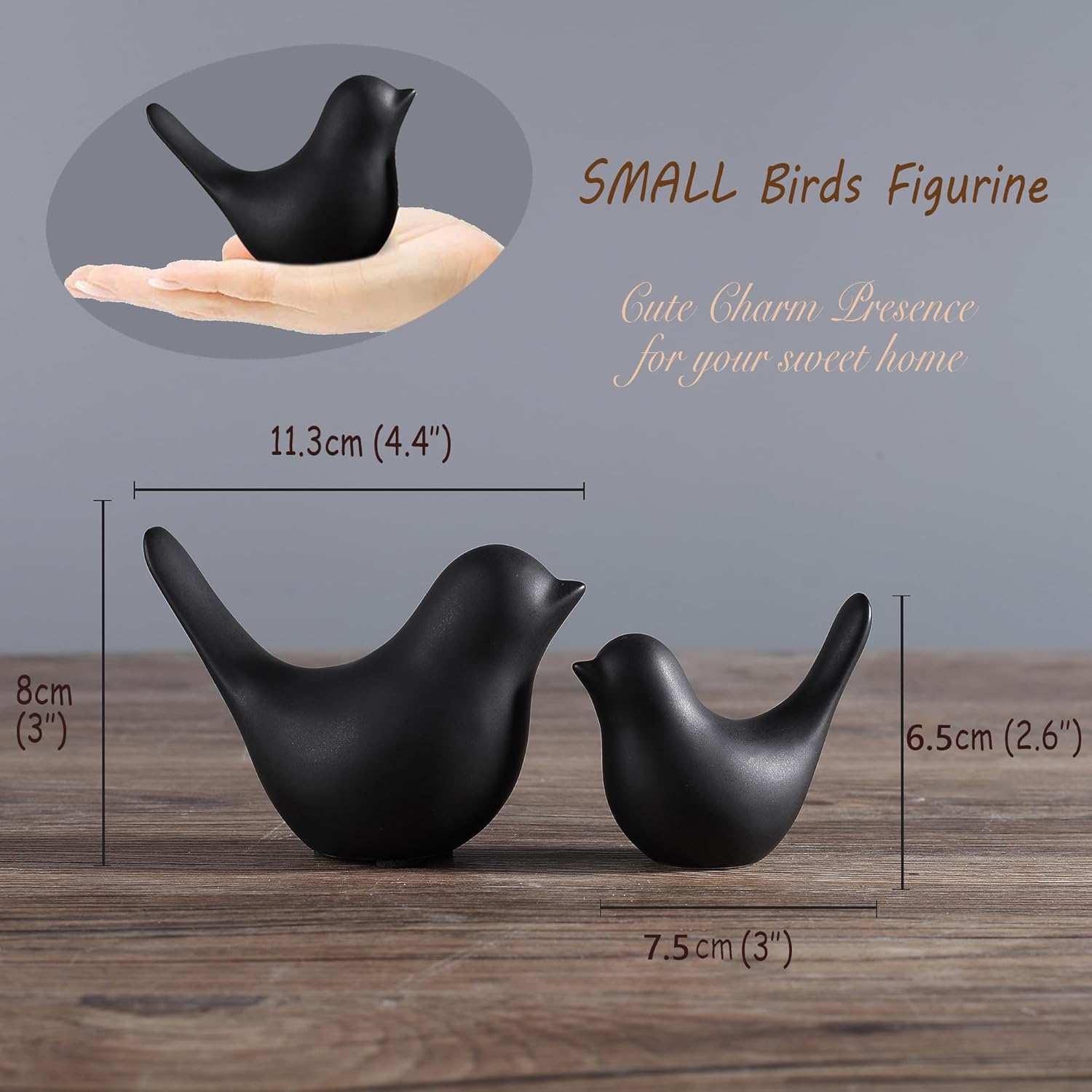 FANTESTICRYAN Small Animal Statues Home Decor Modern Style Black Decorative Ornaments for Living Room, Bedroom, Office Desktop, Cabinets… - Image 2