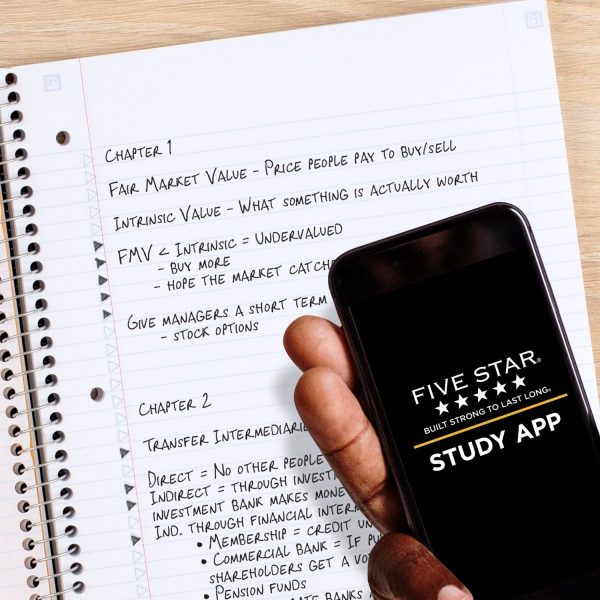 Five Star Spiral Notebook + Study App, 5 Subject, College Ruled Paper, Fights Ink Bleed, Water Resistant Cover, 8-1/2" x 11", 200 Sheets, Black (72081) - Image 2