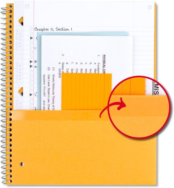 Five Star Spiral Notebook + Study App, 5 Subject, College Ruled Paper, Fights Ink Bleed, Water Resistant Cover, 8-1/2" x 11", 200 Sheets, Black (72081) - Image 4